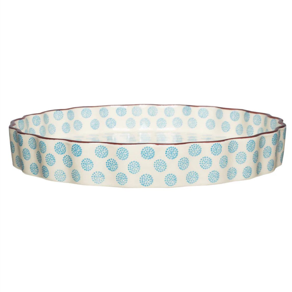 Tranquillo Quicheform RETRO 27 cm, aus Steingut, jedes Stück ein Unikat, (1-tlg), 4 cm hoher Rand, backofenfest, ressourcenschonend produziert