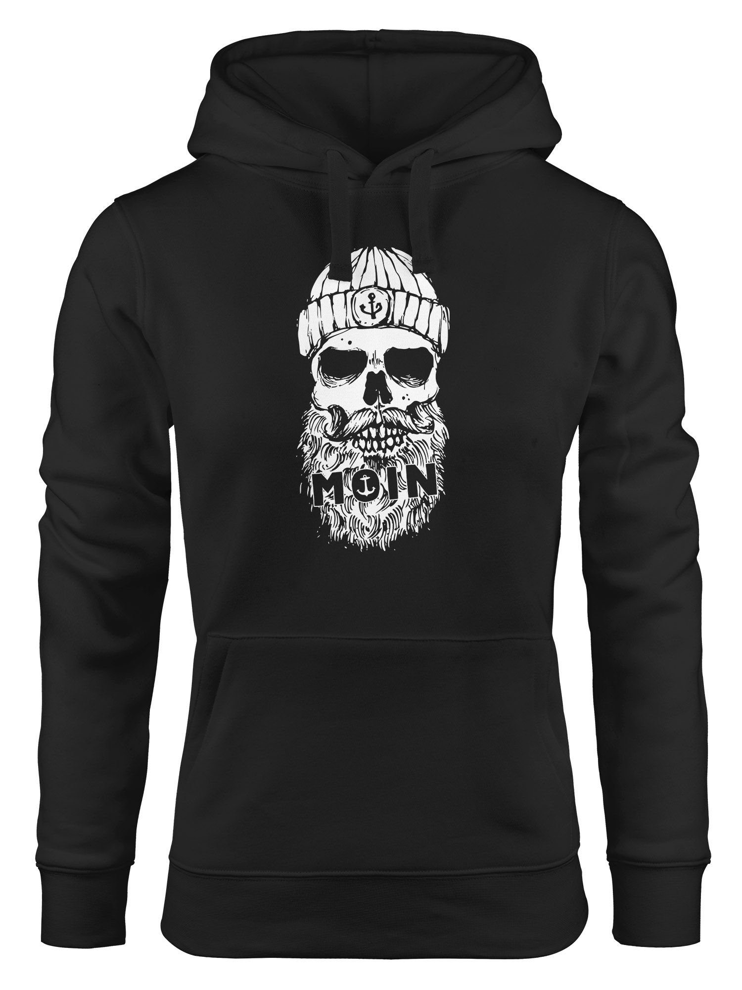 Neverless Hoodie Hoodie Damen Moin Totenkopf Anker Skull Kapuzen-Pullover Neverless®