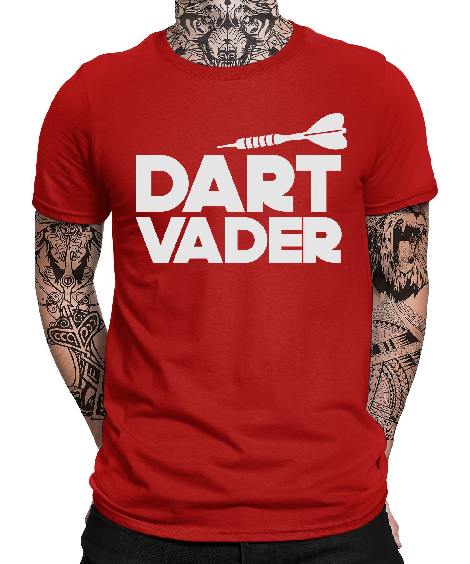 Vader Herren Kurzarmshirt Dartscheibe Quattro Dart - Rot T-Shirt Dart Dartspieler Formatee (1-tlg) Dartpfeil