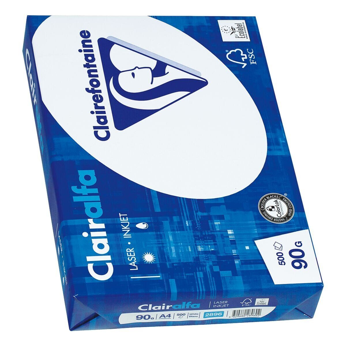 90 Format CIE, A4, Druckerpapier Clairalfa 500 Blatt CLAIREFONTAINE 2896, 172 g/m², DIN