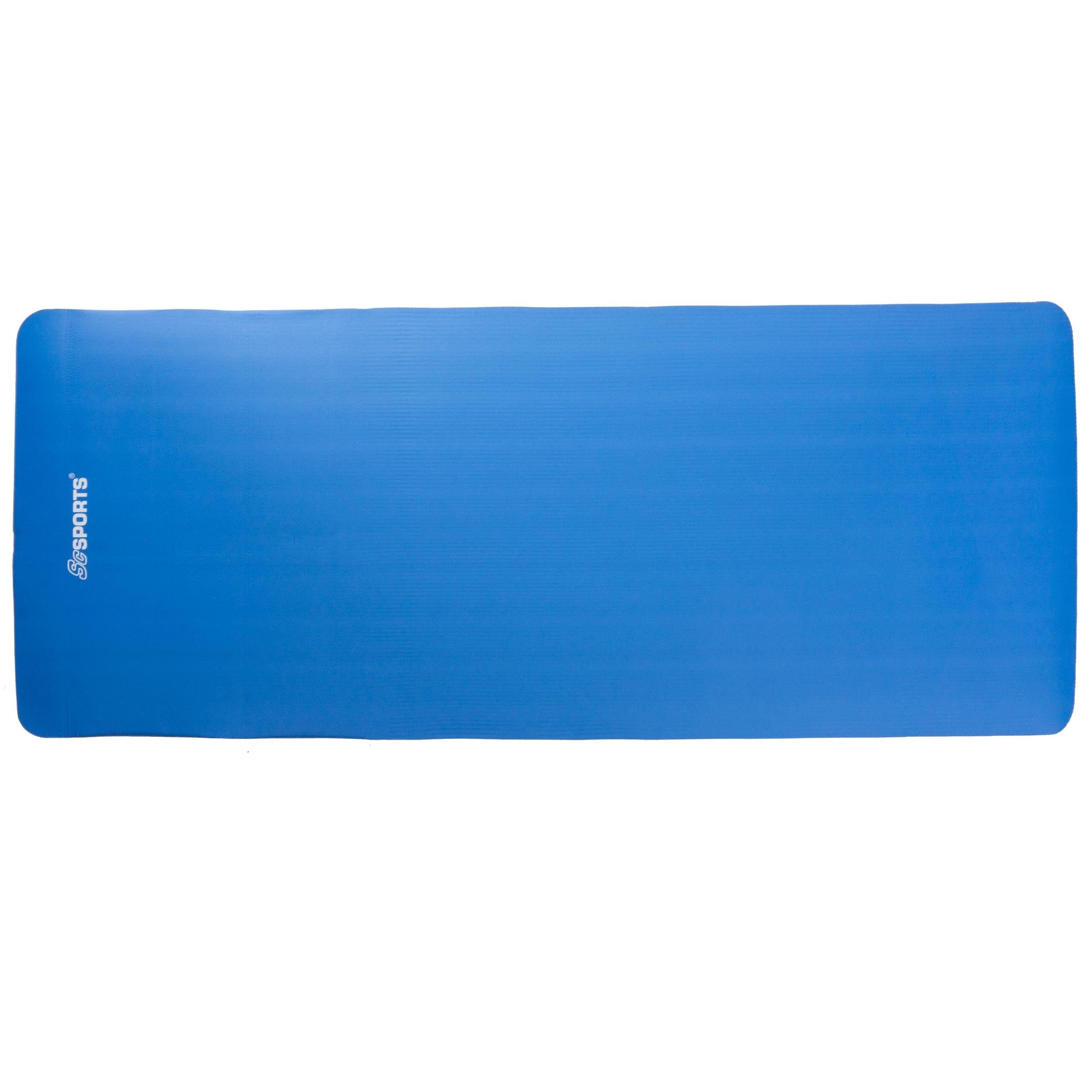 ScSPORTS® Sportmatte 190x80x1,5 cm Dunkelblau Gymnastik Tragegurt Fitness Yogamatte Matte