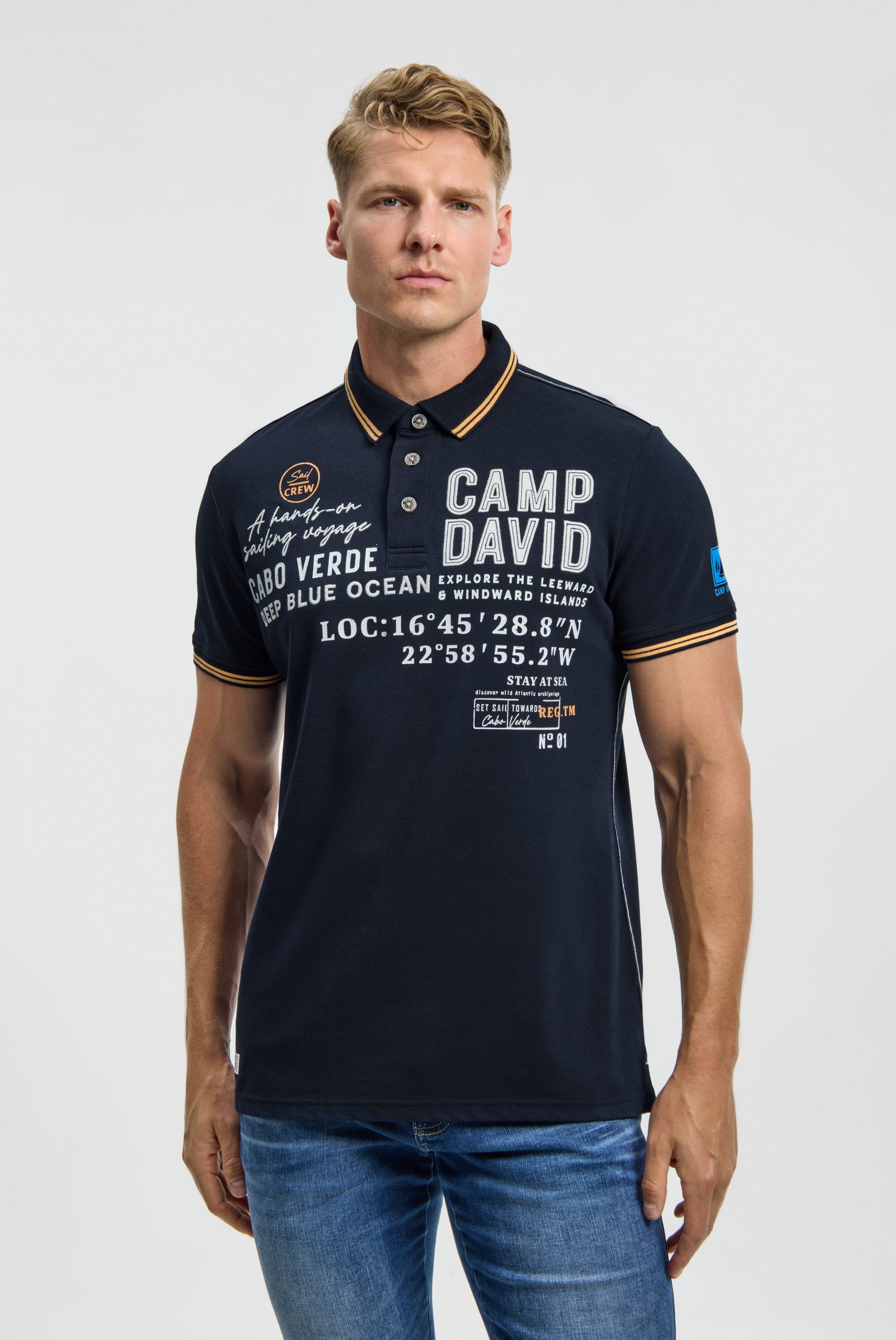 CAMP DAVID Poloshirt mit Seitenschlitze günstig online kaufen