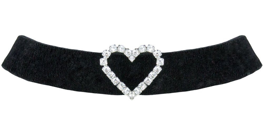 LUISIA® Collier Samt Kropfband mit Strass Herz aus Swarovski® Elements (1-t günstig online kaufen