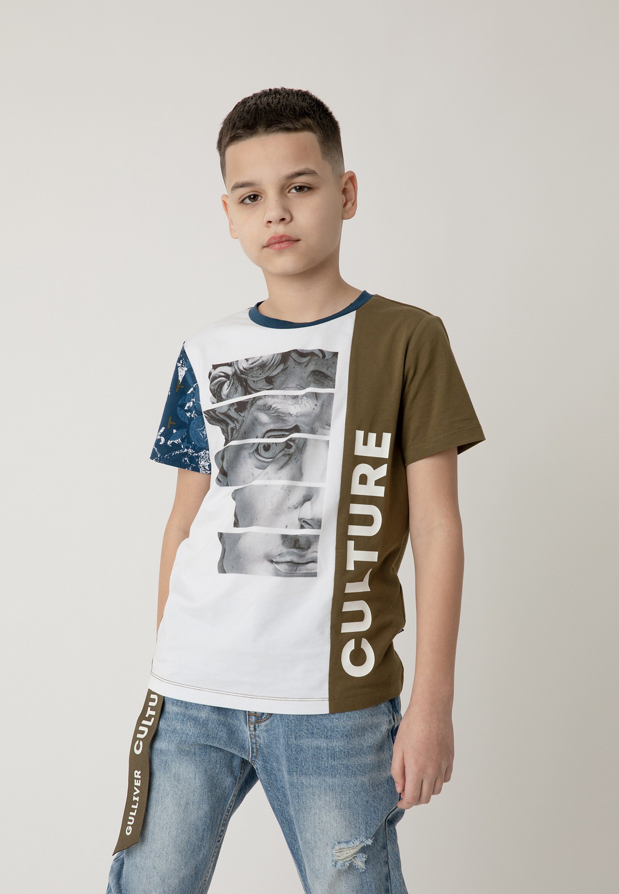 Gulliver T-Shirt mit coolem Color-Blocking-Design