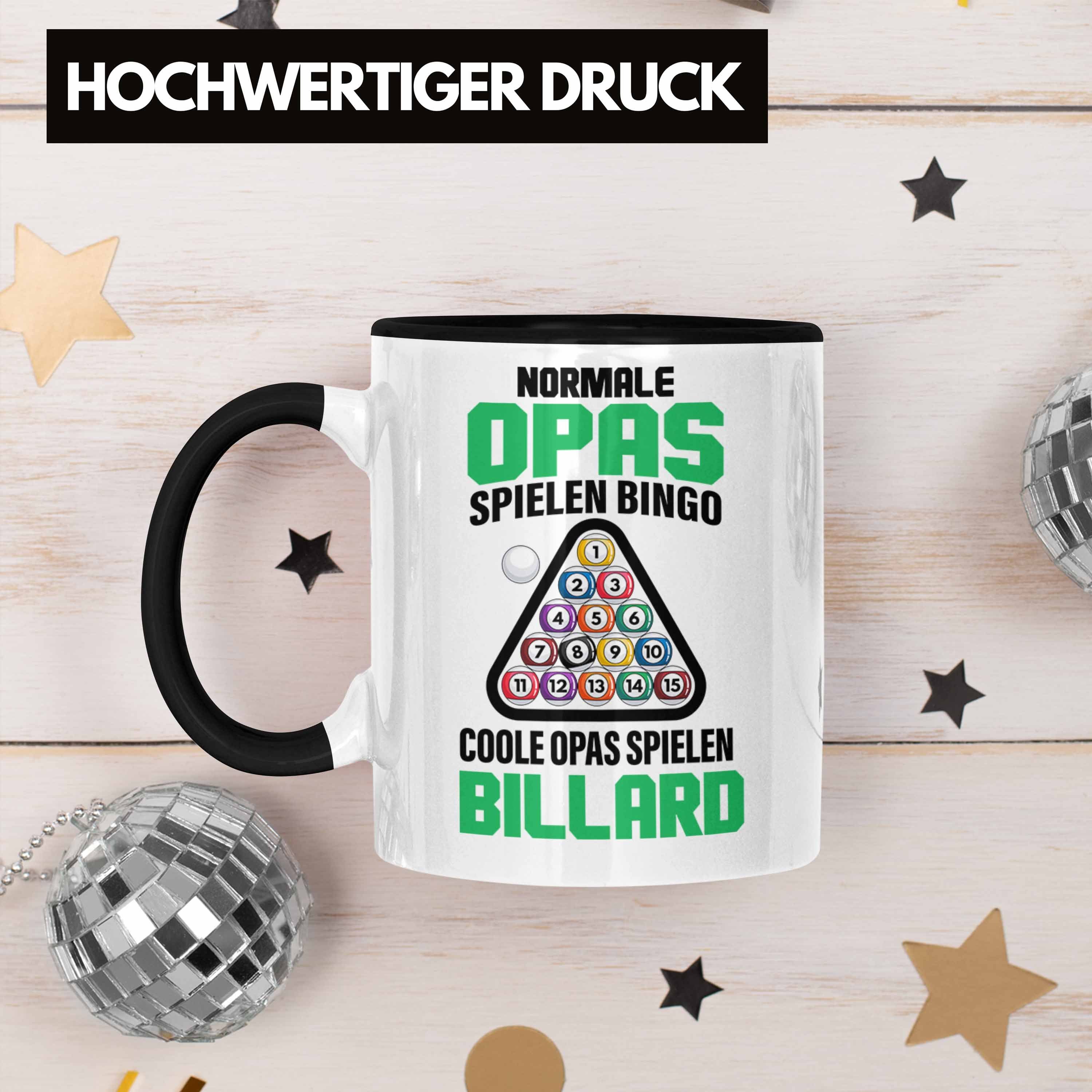Trendation Tasse Trendation - Billard Geschenkidee Schwarz Opa Pool Geschenk Kaffeetasse Billardspieler Tasse