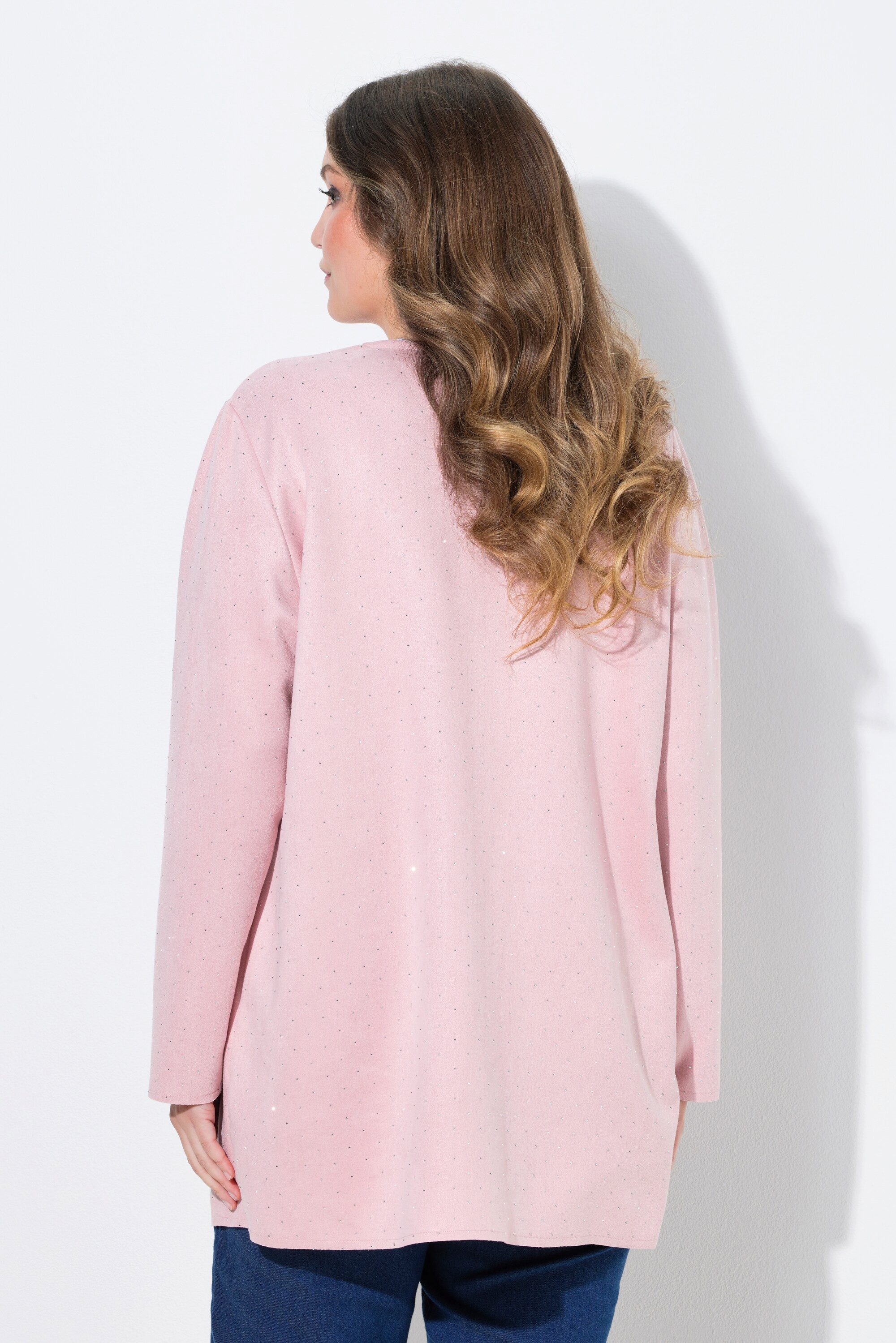 MIAMODA Sommerjacke Veloursjacke gerade Passform Glitzersteinchen