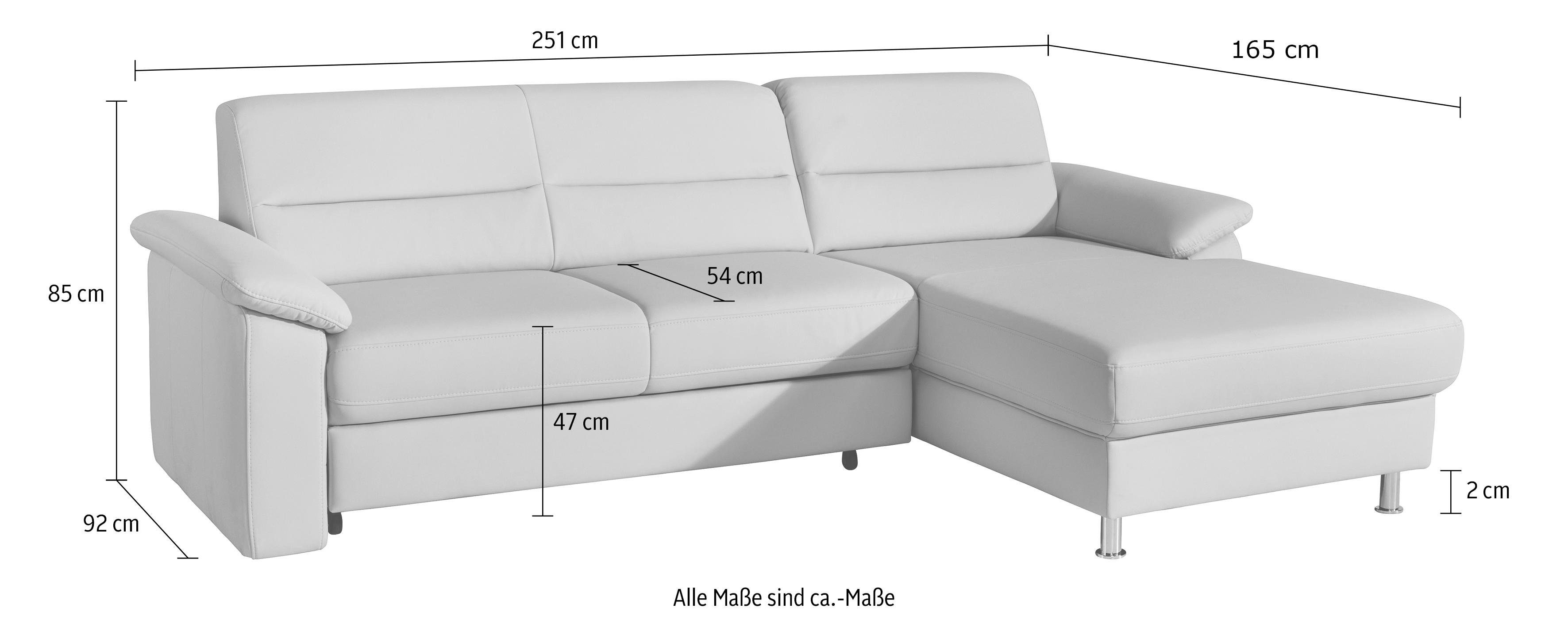 sit&more Ecksofa Ascara L-Form, B: 251 cm, Boxspring & Federkern, Schlaffunktion optional, frei stellbar, Komfortsitz