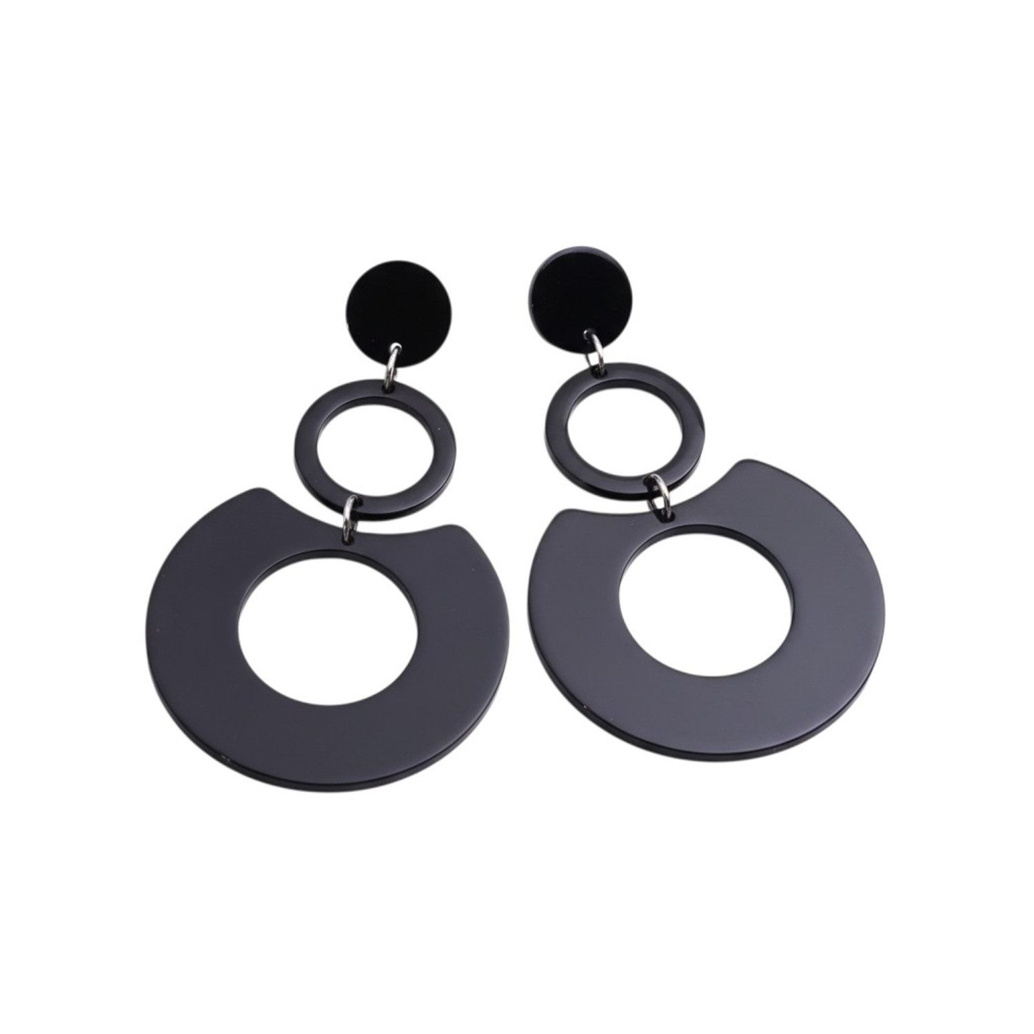 KARMA Paar Ohrhänger Damen Ohrringe bunt 6 cm vers. Farben (Statement-Ohrschmuck, 2-tlg., Sommer Accessoire), modern Damenohrringe Kreis groß