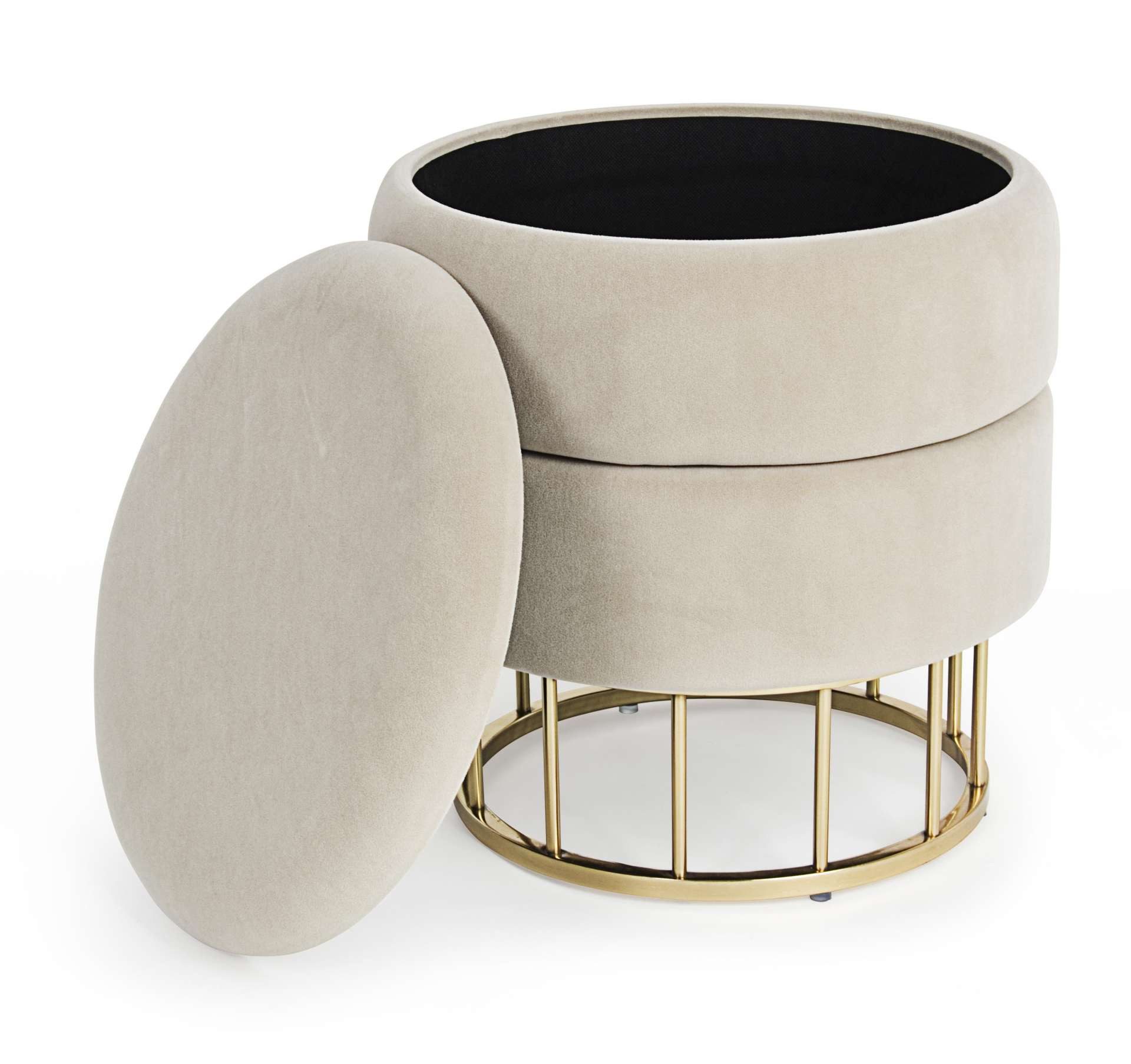 Bizzotto Hocker Pavlina in Samt-Optik, Beige günstig online kaufen