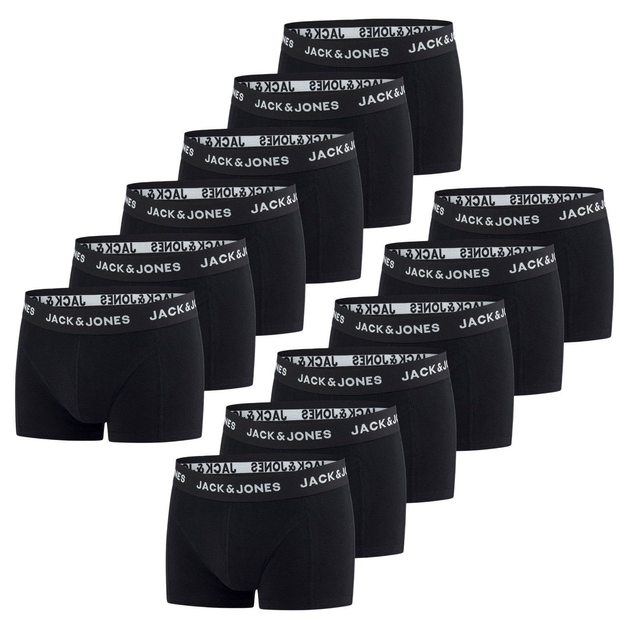 Jack & Jones Boxershorts Herren Retroshorts JACJEANS TRUNKS 12er Pack Regular Fit (Vorteilspack, 12-St) Unterhosen mit Stretch