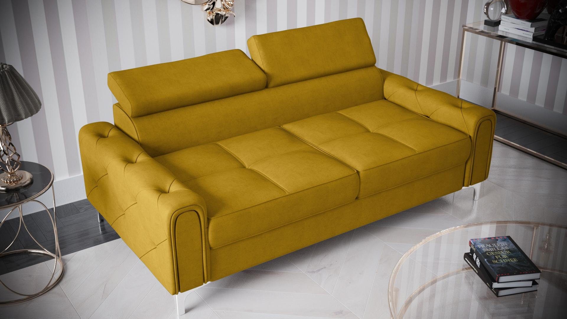 JVmoebel Sofa Designer 2-Sitzer Sofa Couchen Luxus Polster Möbel Sofa Couch Sitz, Made in Europe Gelb | Gelb | Gelb