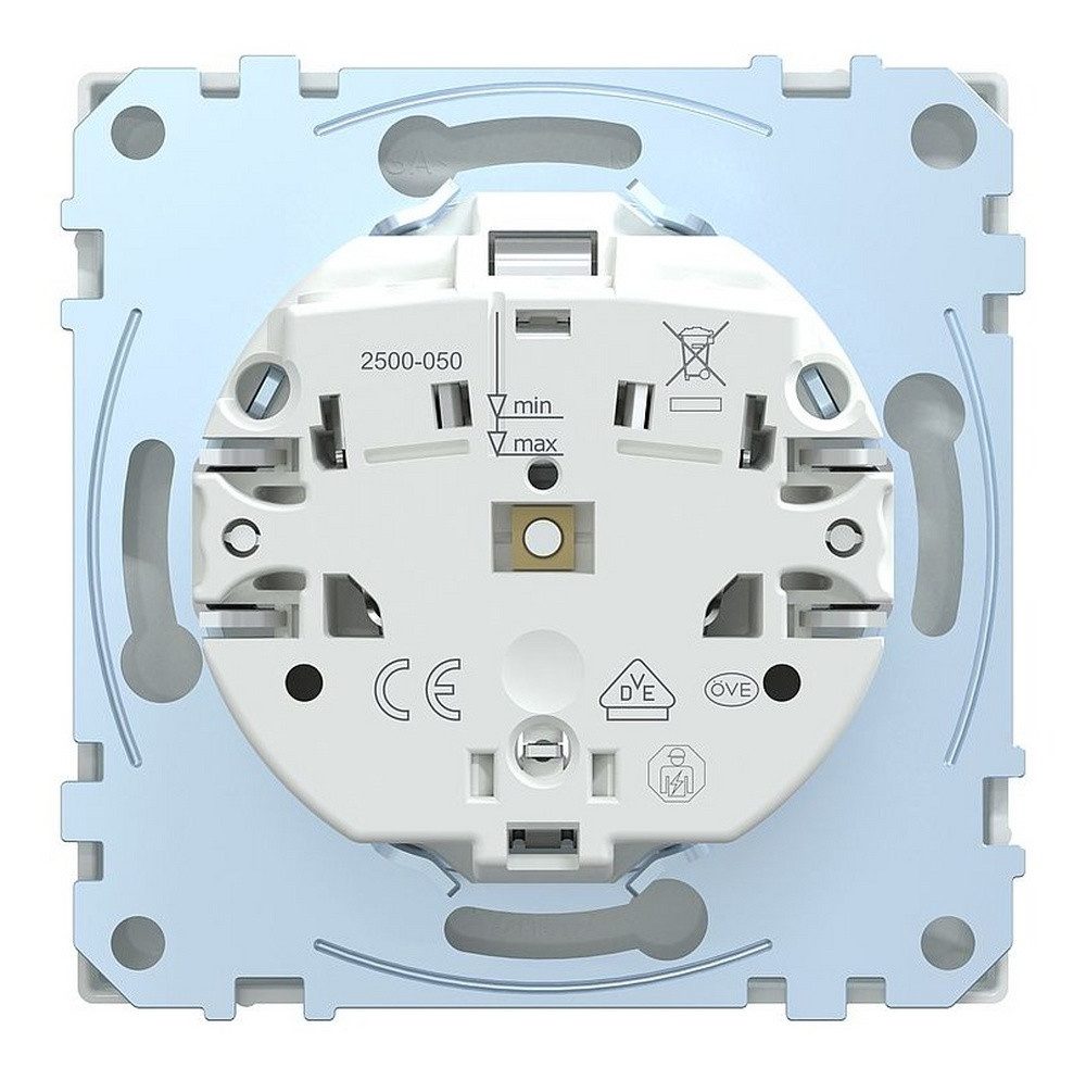 merten Unterputz-Steckdose, 1fach lotosweiß glänzend Unterputz horizontal/vertikal IP20 Vollplatte