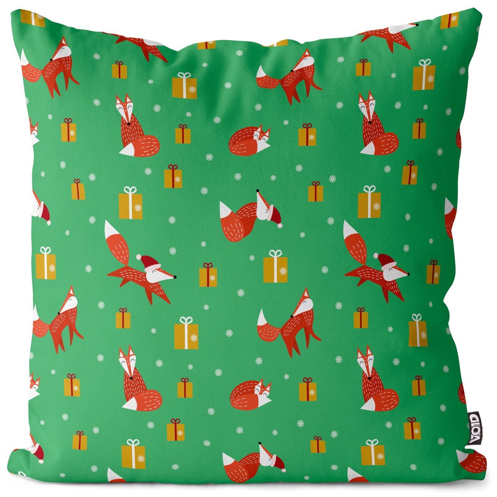 Kissenbezug, VOID (1 Stück), Sofa-Kissen Wald Muster Fuchs Kissenbezug Nikolaus Weihnachten Kinder Geschenke Tiere Weihnachten Deko Fuchs