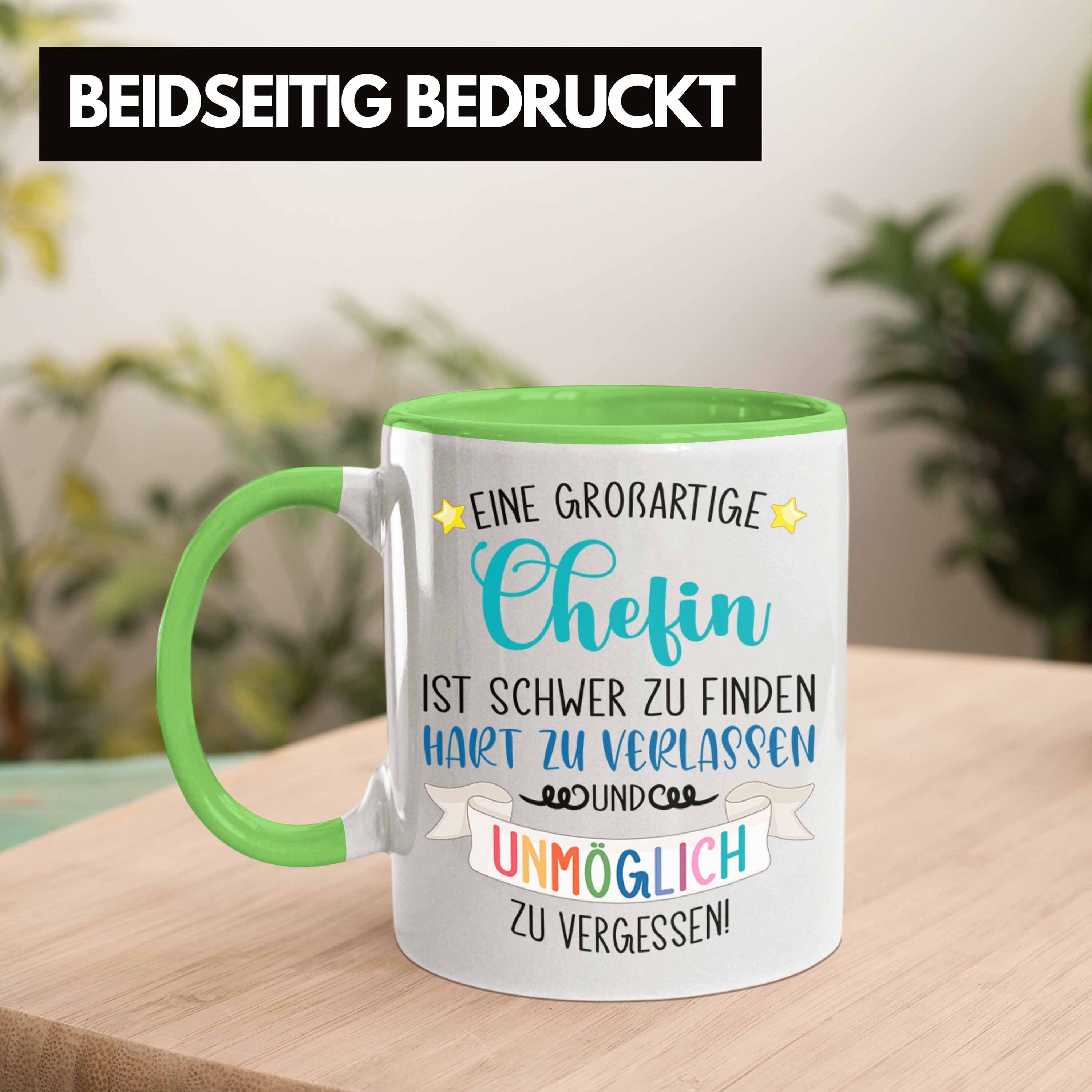 Trendation Tasse Trendation - Chefin Abschied Abschiedsgeschenk Chefinnen Tasse mit Spr