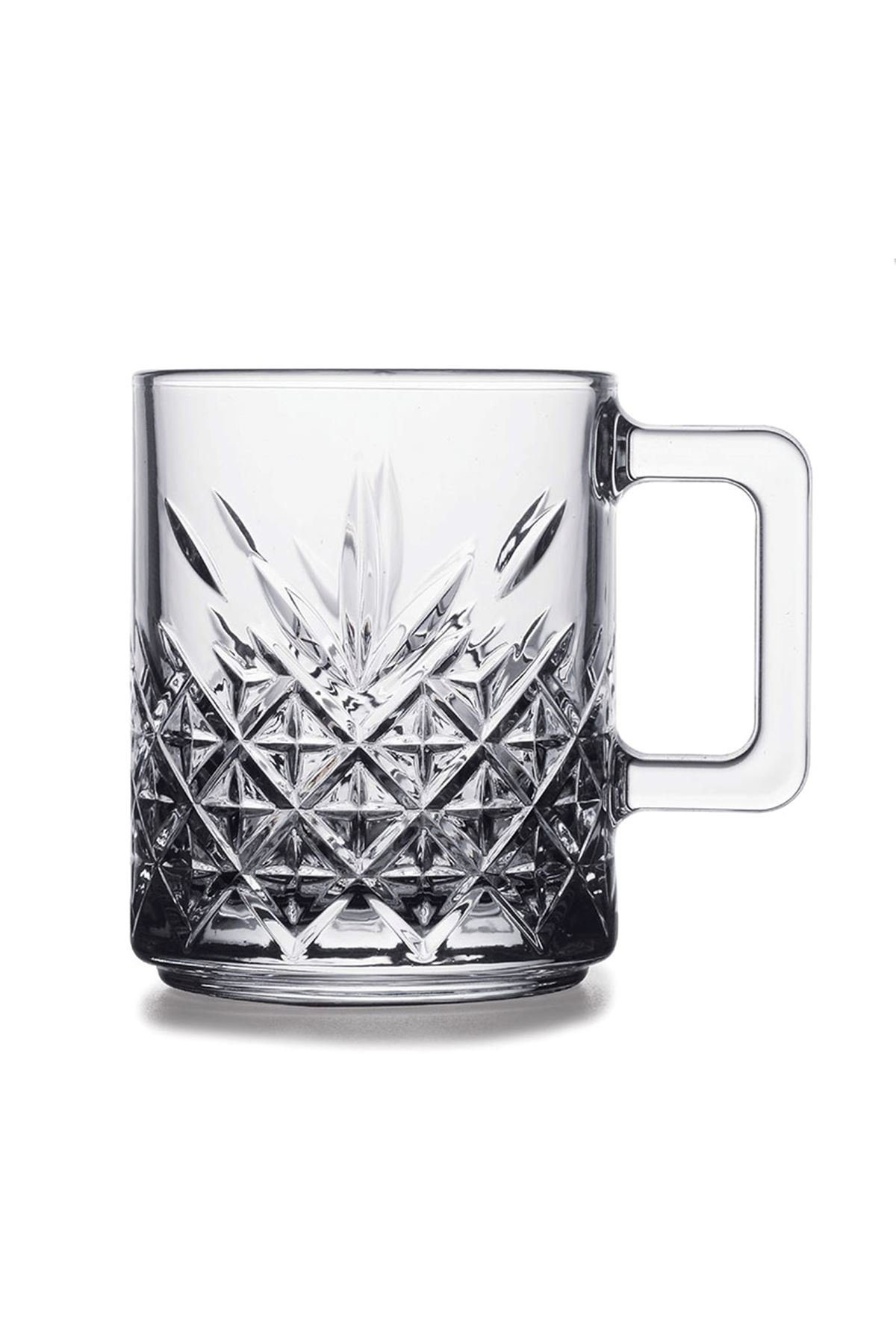 Pasabahce Teeglas Timeless 2er-Gläser Set mit Henkel Teeglas Kaffeeglas