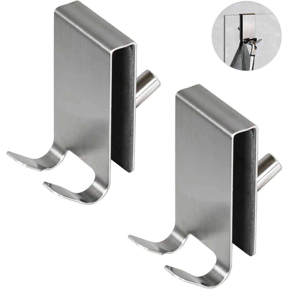 TUWENA Handtuchhaken 2 Stück Handtuchhalter Dusche, Doppelseitige Duschhaken