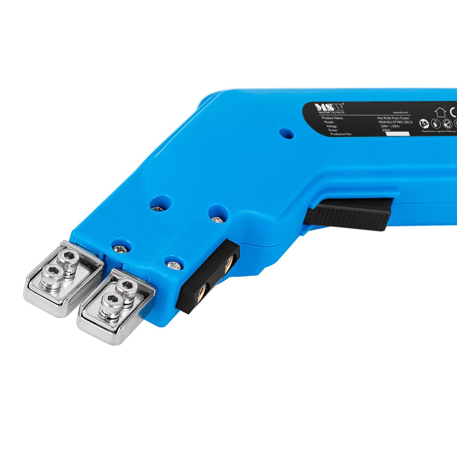 MSW Heißdrahtschneider Styroporschneider bis 200 mm Styrocutter 500 °C Profilklinge Führung, 230 in V, 250 in W