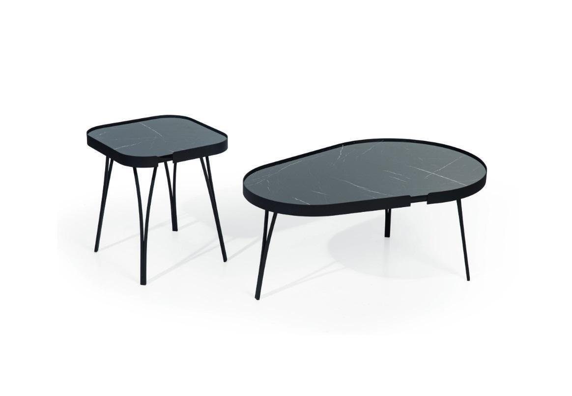 JVmoebel Couchtisch Designer 2x in Couchtisch 2x Made Runde Beistelltische (2-St., Luxus Grauer Tische Europa Set Couchtische)