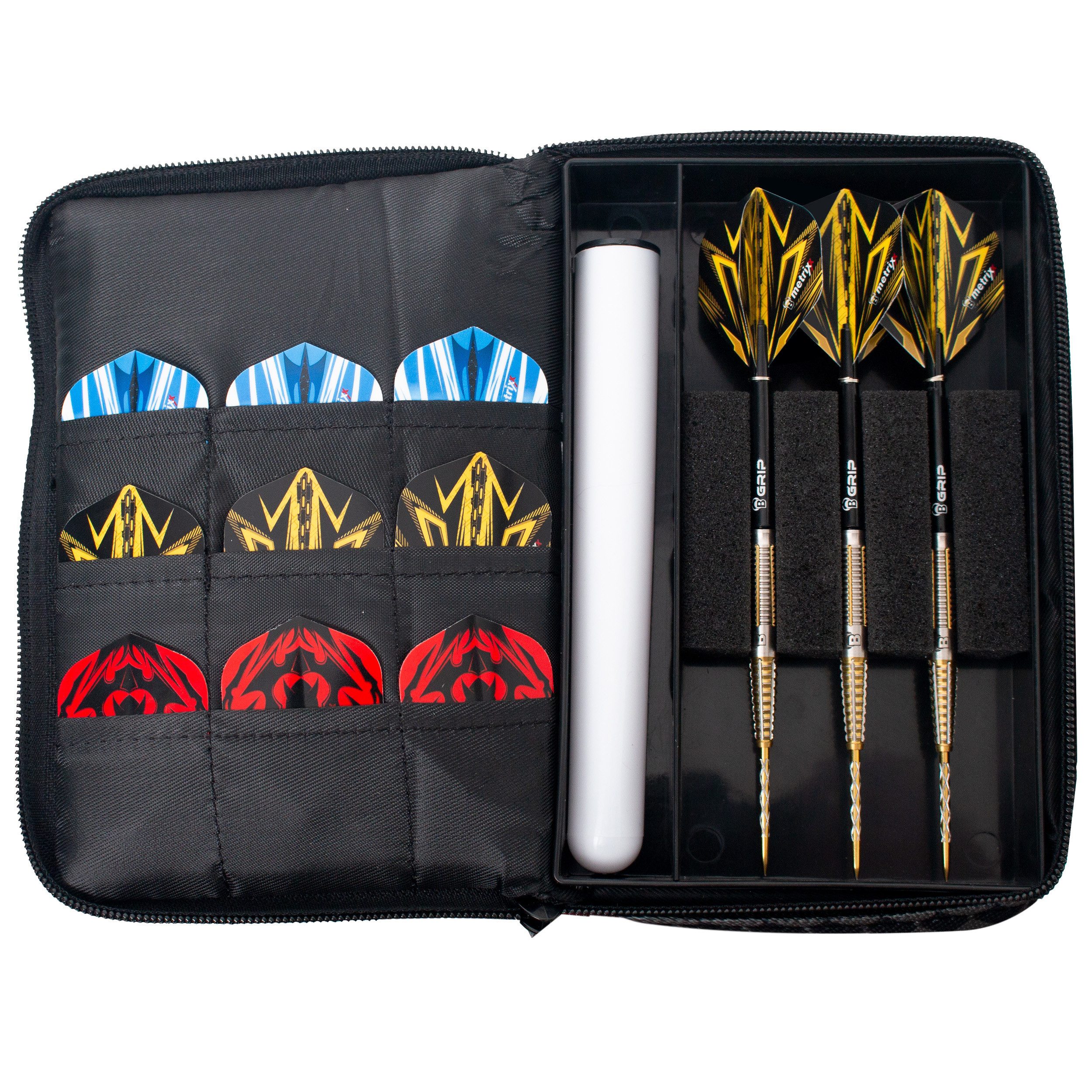 BULL'S Dartpfeil Darttasche Bull´s,TP Premium Case, Grau Schwarz, 18x12x5cm