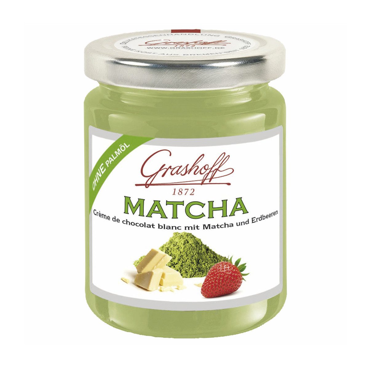 Grashoff Nussaufstrich, Grashoff Chocolat mit Erdbeere und Matcha Tee Packung 250g