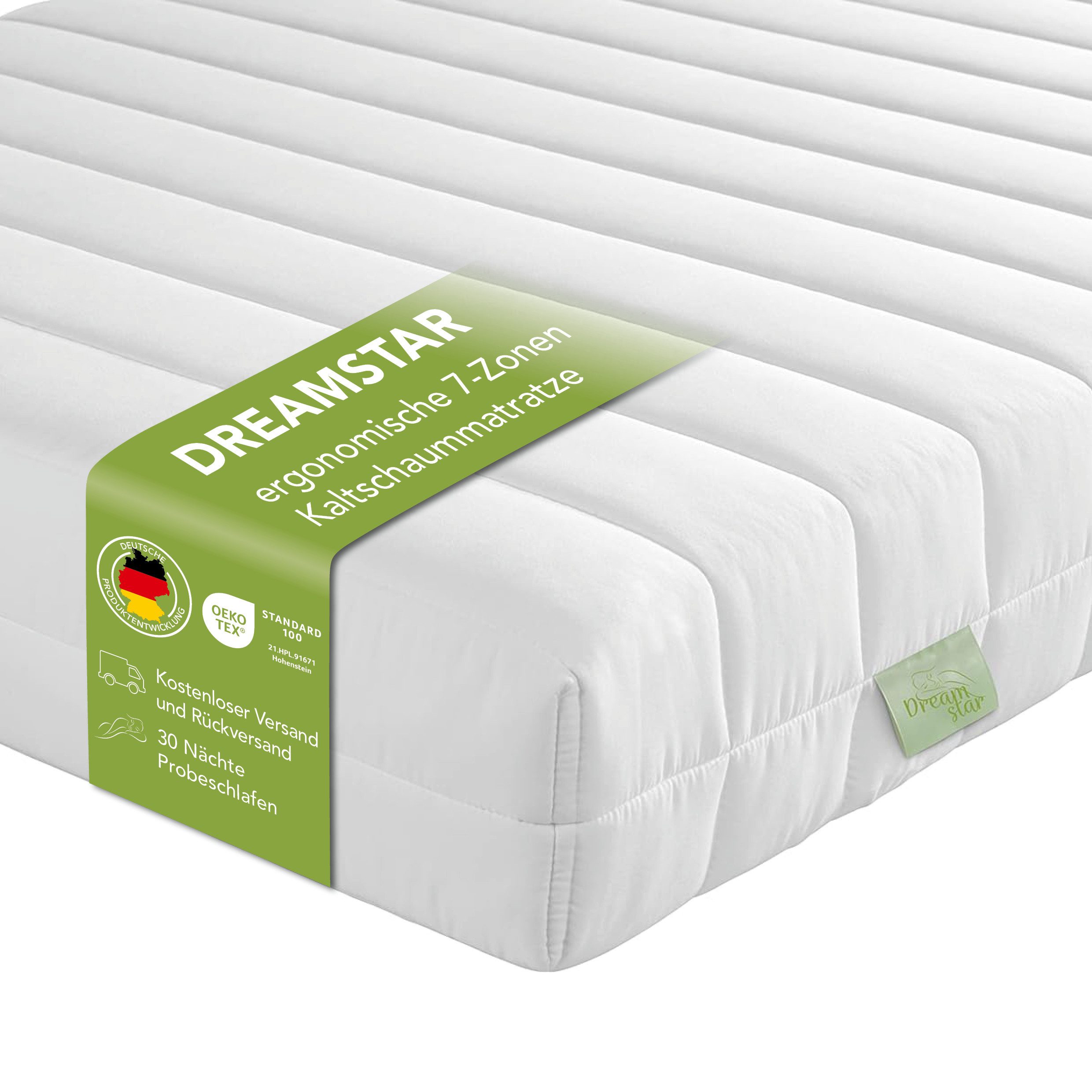Kaltschaummatratze Easy Flex, Wendematratze mit zwei unterschiedlich festen Liegeseiten, Dreamstar, 90x200 cm, 140x200 cm und weitere Größen