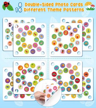 LENBEST Lernspielzeug Marienkäfer Garten Memory Spiel (Pädagogisches Montessori-Holzspielzeug für 3, 4 und 5 Jahre alte Jungen und Mädchen), 16 Themenmuster-Brettspiele für Kinder