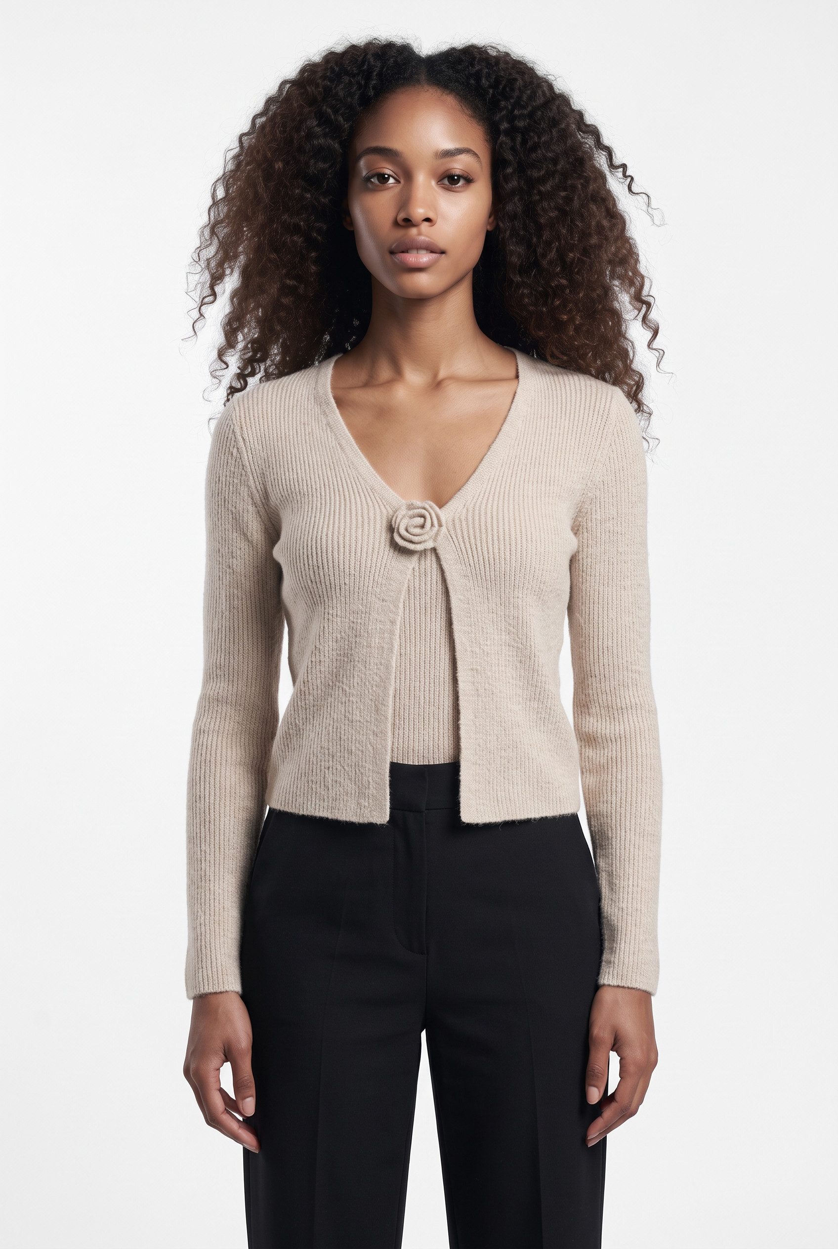 ONLY Strickjacke ONLRICA LS RIB FLOWER CARDI CC KNT Materialmix, regular fit