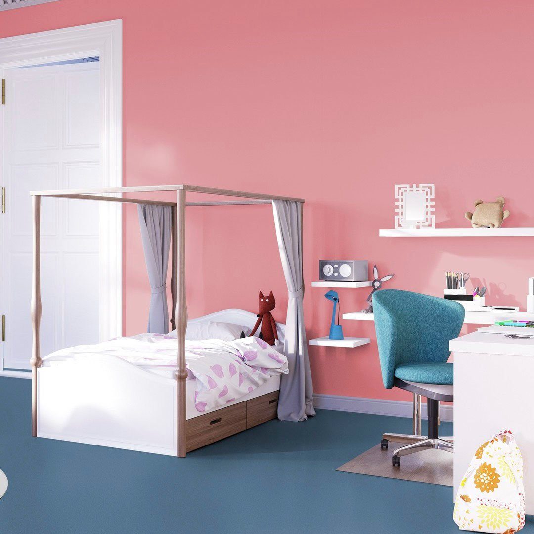 Höhe: Teppichboden Kinderzimmer, rechteckig, (Bingo), Schlafzimmer, hell-blau 400/500 Breite cm mm, Passion 6,6 Veloursteppich Wohnzimmer, 1021 Vorwerk,