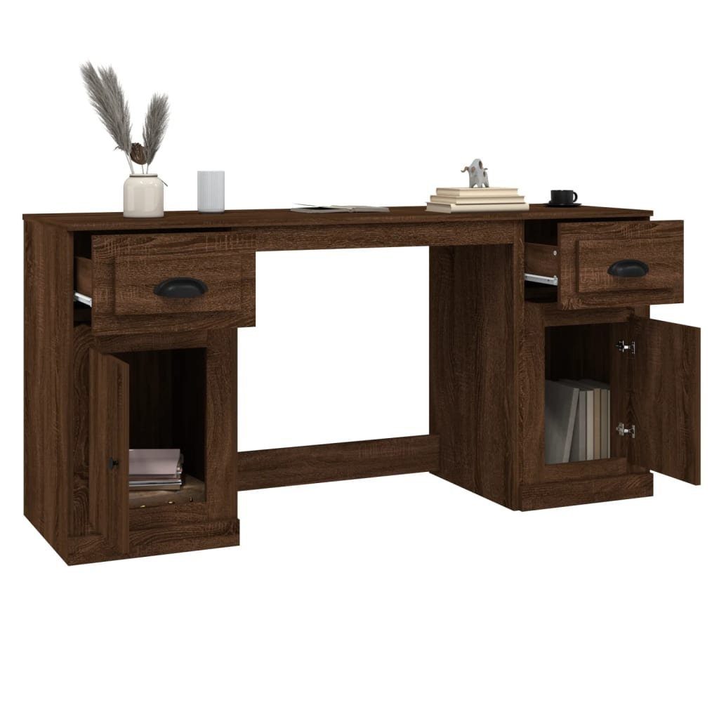 Schreibtisch Braune Eichen-Optik vidaXL Braun Schreibtisch Holzwerkstoff Eiche Eiche mit Braune | Stauraum