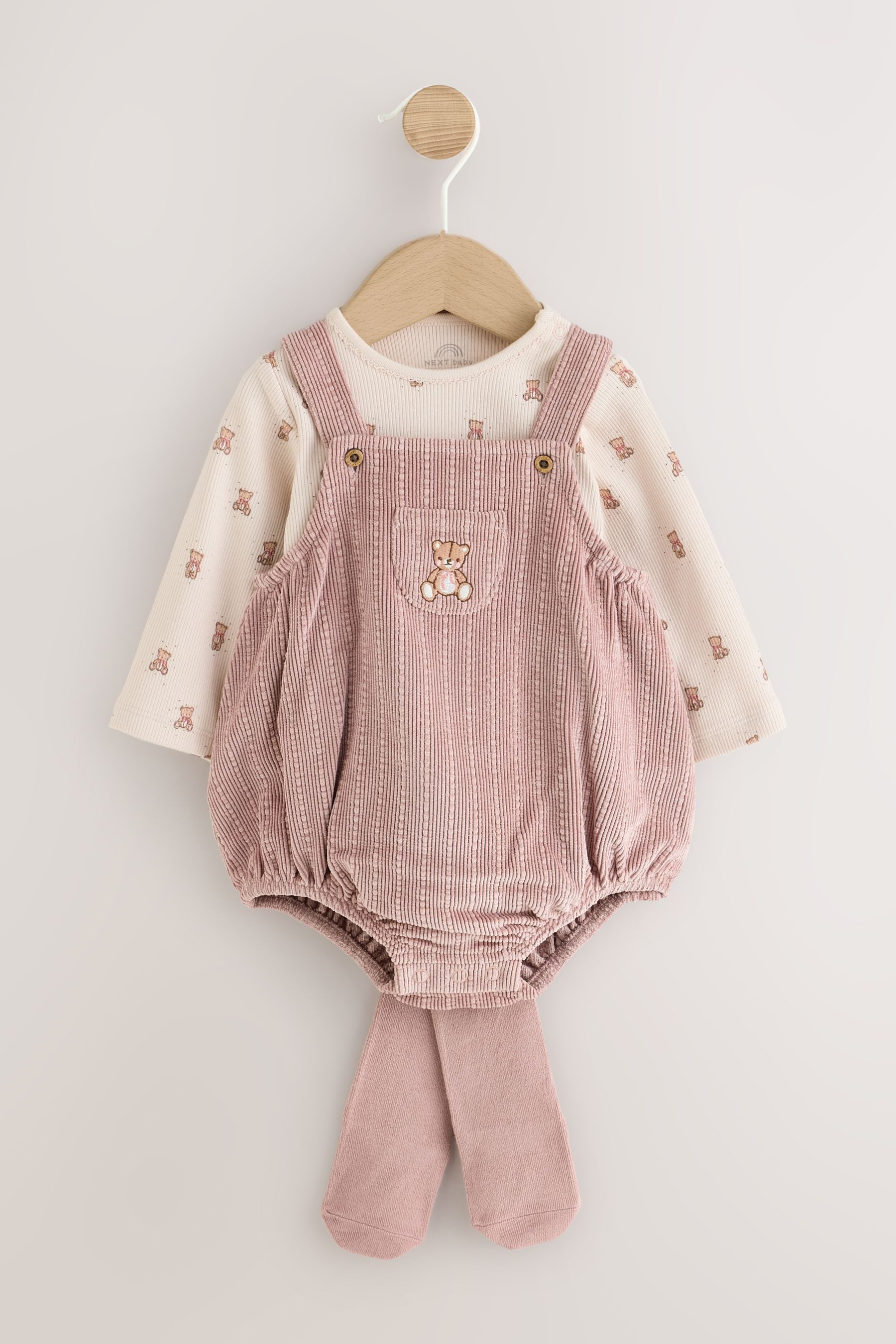 Next Strampler Baby-Set: Langarm-Bodysuit, Strampler, Strumpfhose (3-tlg)