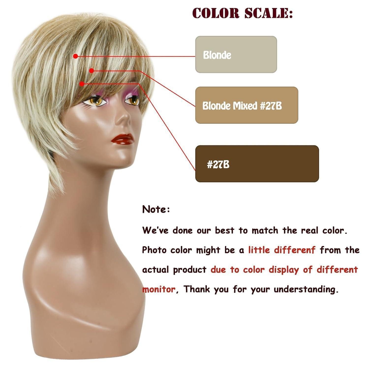 LuxusKollektion Kunsthaarperücke Perücke Pixie Kurzhaar Damen synthetisch blond braun Blonde