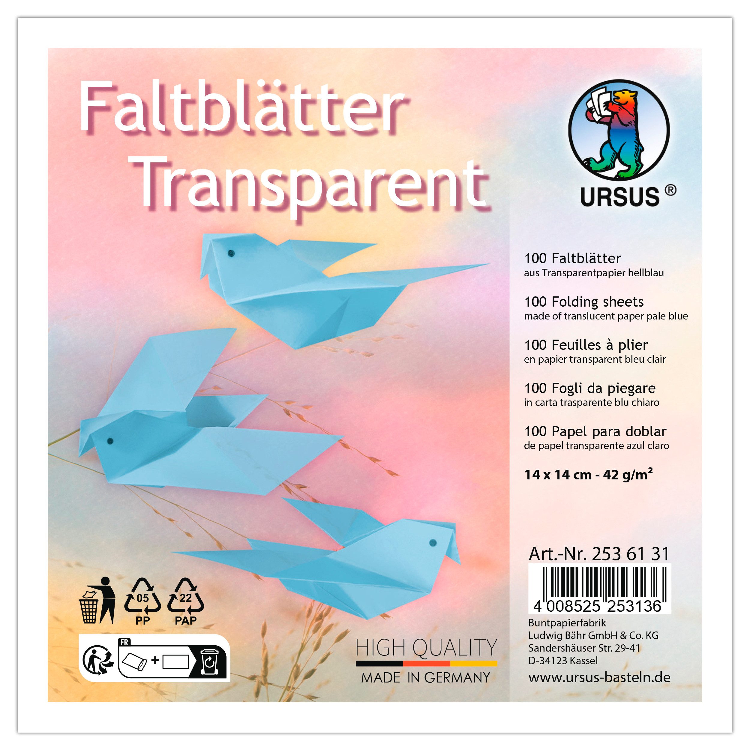 URSUS Motivpapier ignore, 100 Blatt, 14 cm x 14 cm