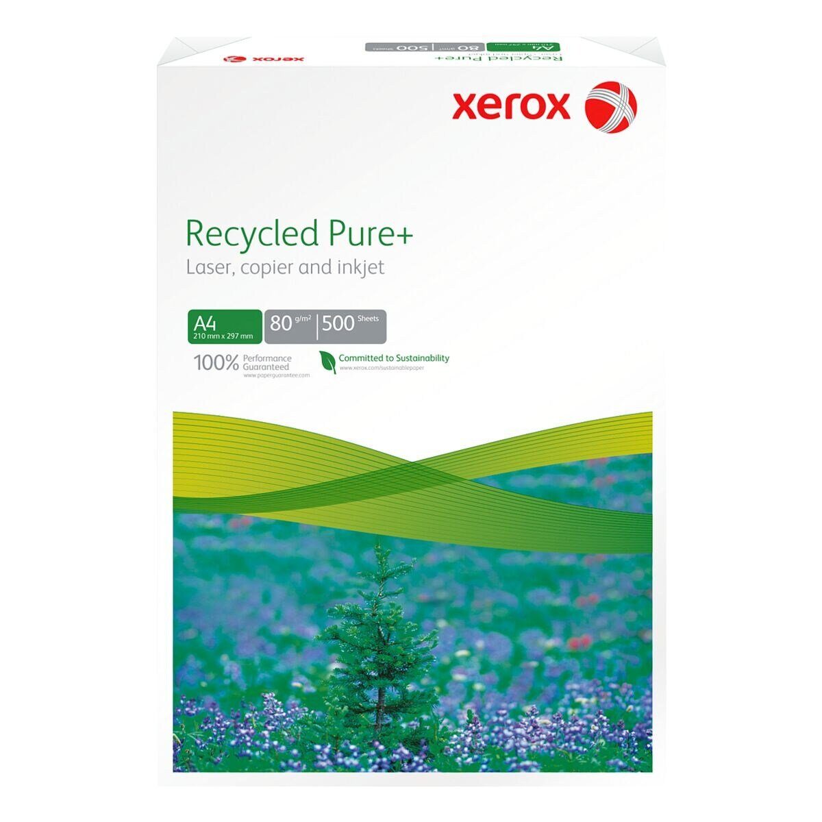 A4, Recyclingpapier 80 Xerox DIN Format 500 Blatt g/m², 135 CIE, Pure+, Recycled