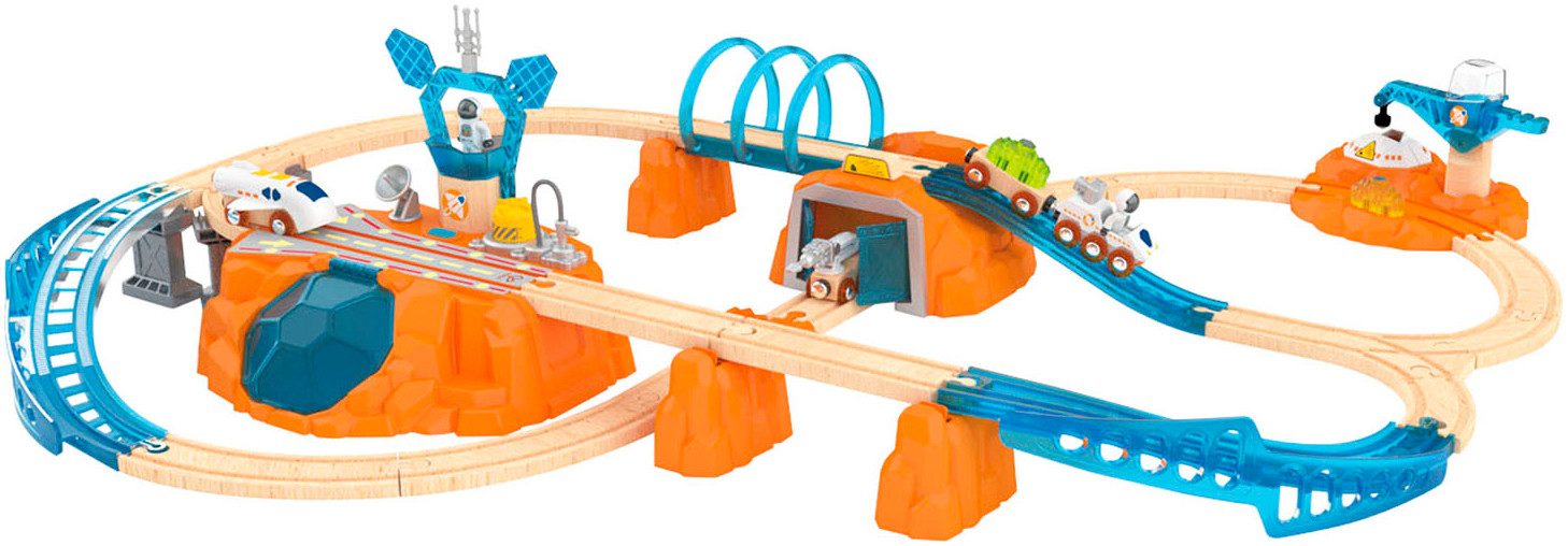 Hape Spielzeug-Eisenbahn Zugset - Mars-Erkundung, (48-tlg), mit Licht und S günstig online kaufen
