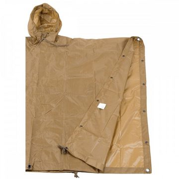 MFH Regenponcho US Poncho, Rip Stop, Mod., coyote tan, Gr. 144 x 223 cm mit Kapuze