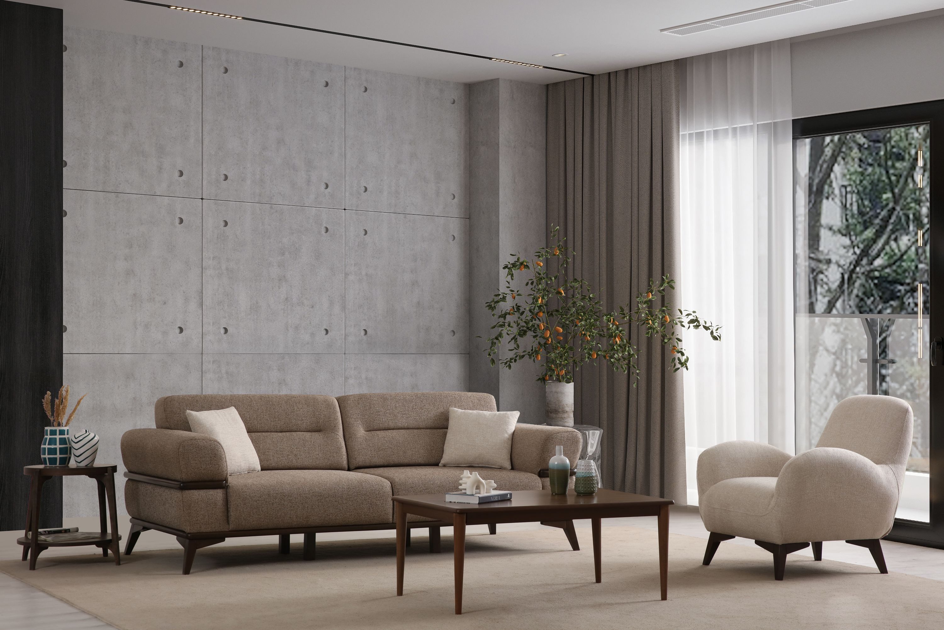 Nobelaa Sofa Sitzgruppe/Sofa Set - Wohnzimmergarnitur "Bayleaf" 3+3+1