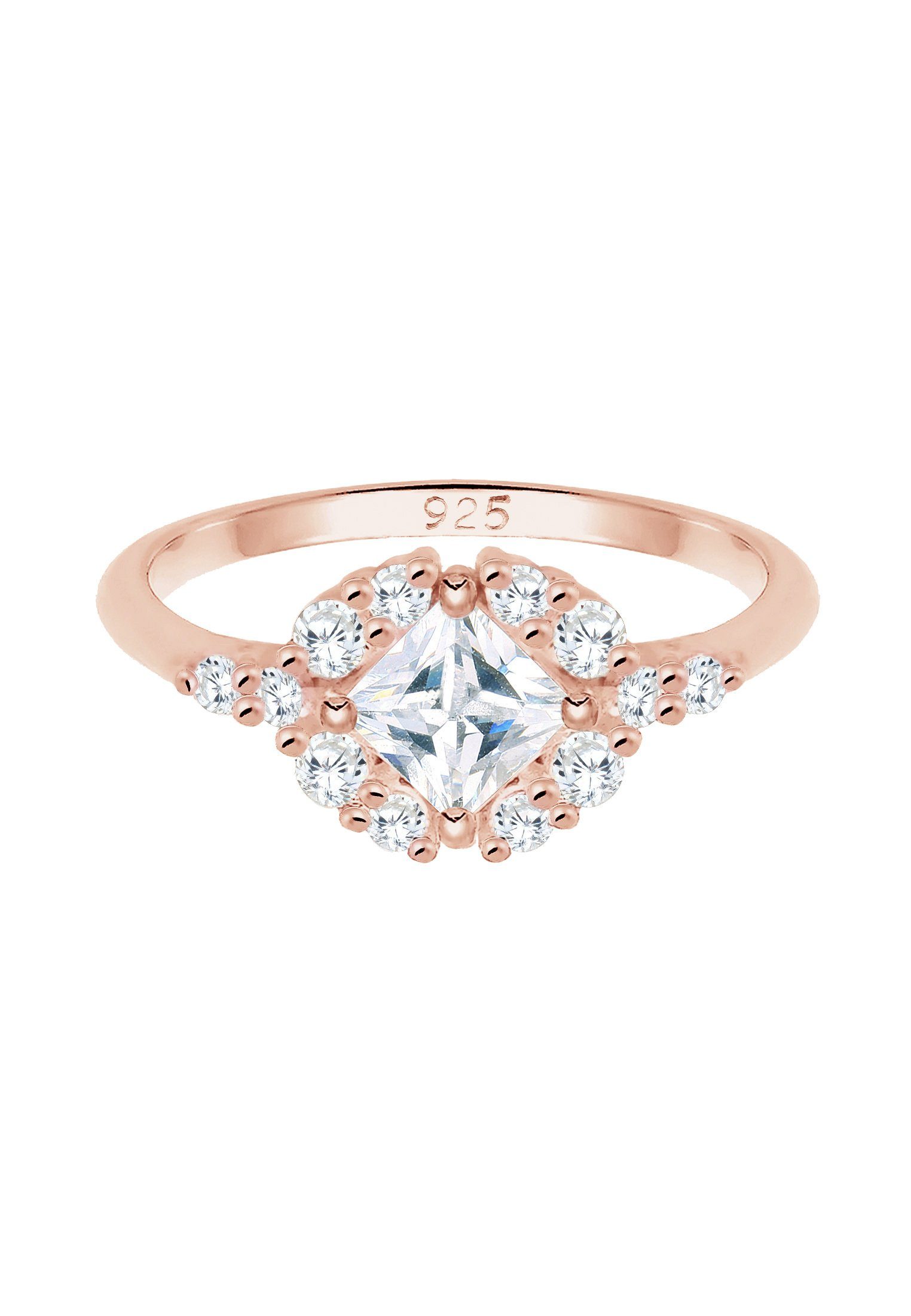 925 Steine Rosegold Premium Silber Verlobungsring Zirkonia Elli Romantisch Verlobung