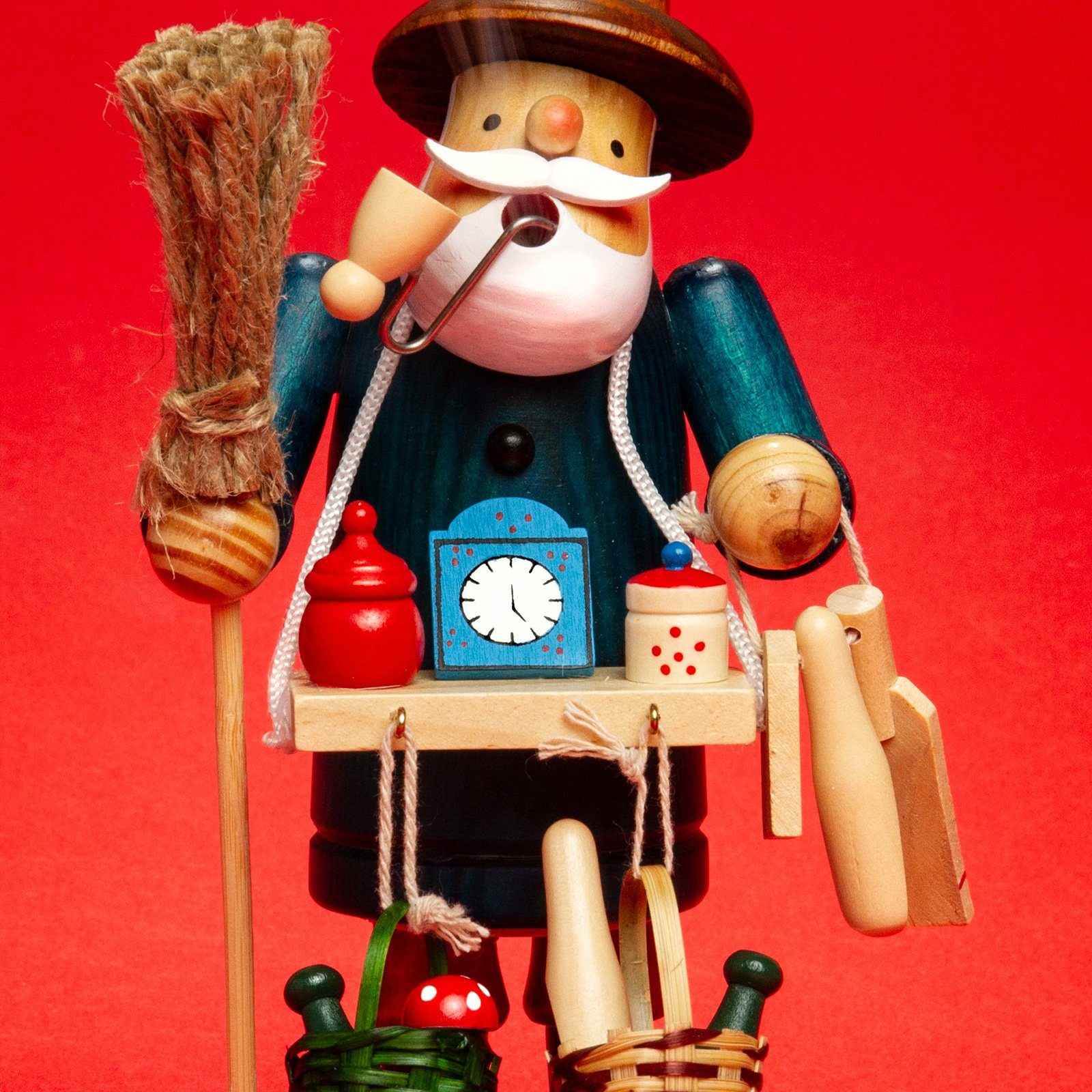 A29 Hausierer - Holz RM-A verschiedene Motive Größen 3 aus Räuchermännchen Weihnachtsfigur blau SIKORA