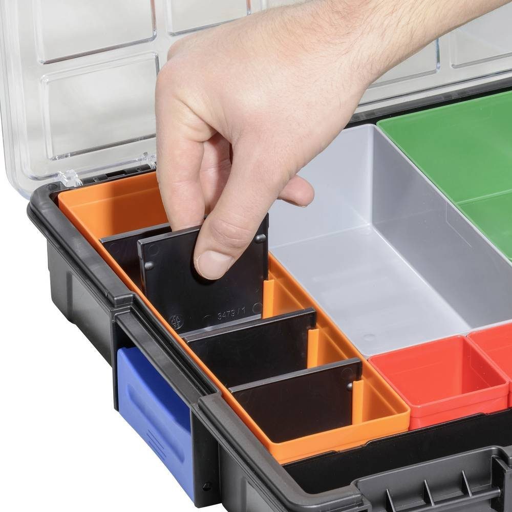 Allit Sortimentskasten sw.Profi-Kleinteilekoffer m.Clips.PP,PS 23 Fächer, 4 454210