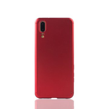 König Design Handyhülle Huawei P20, Huawei P20 Handyhülle 360 Grad Schutz Full Cover Rot