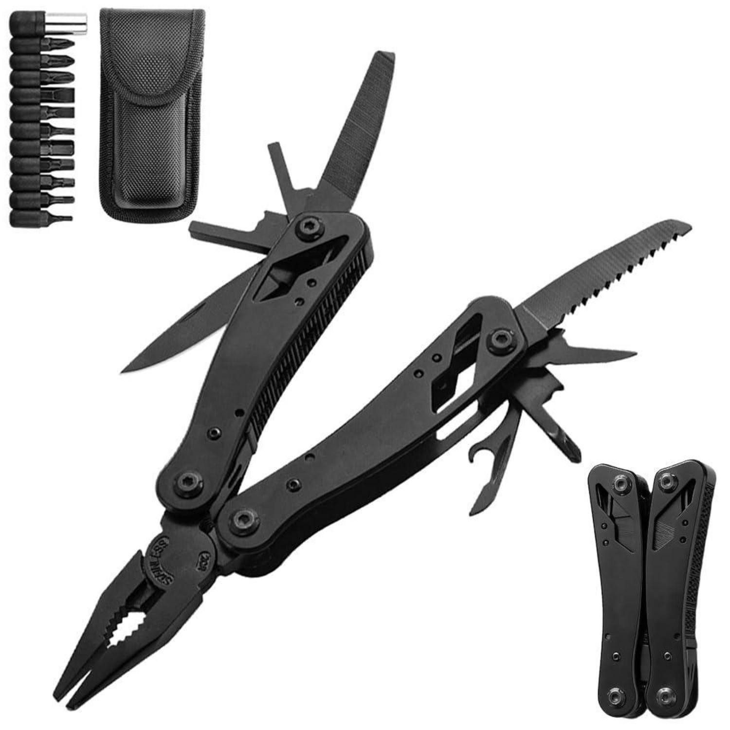 LuxusKollektion Multitool Multitool Zange Edelstahl mit 11 Bits und Tasche, (1 St)