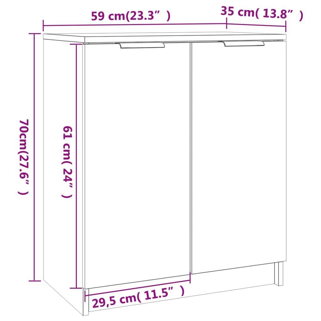 Schuhschrank vidaXL 59x35x70 cm Holzwerkstoff, 1-tlg. Schwarz Schuhregal