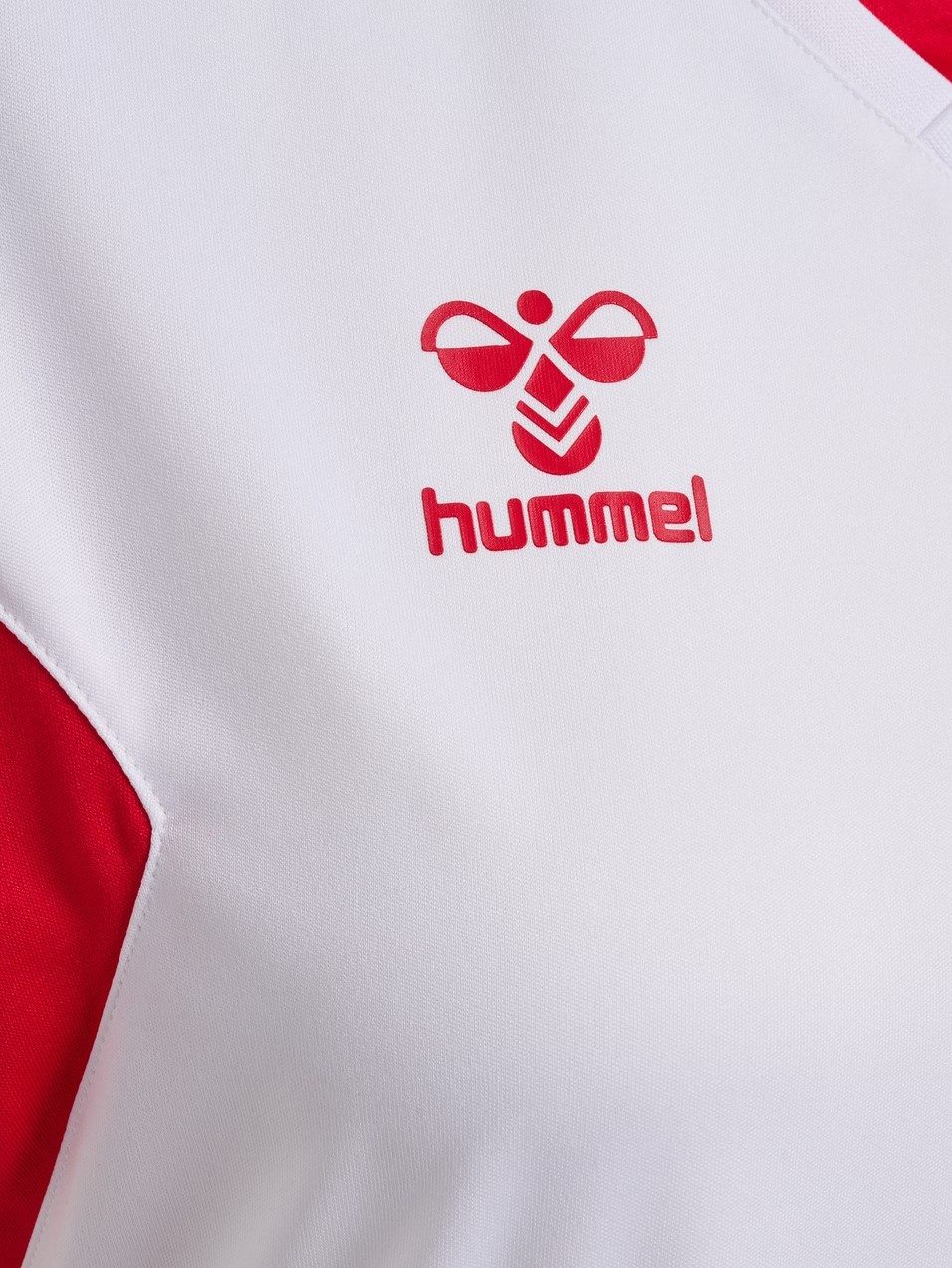 hummel Kurzarmshirt Sport-Shirt hmlAUTHENTIC Jersey (100% Polyester) Kurzarm weiss/rot