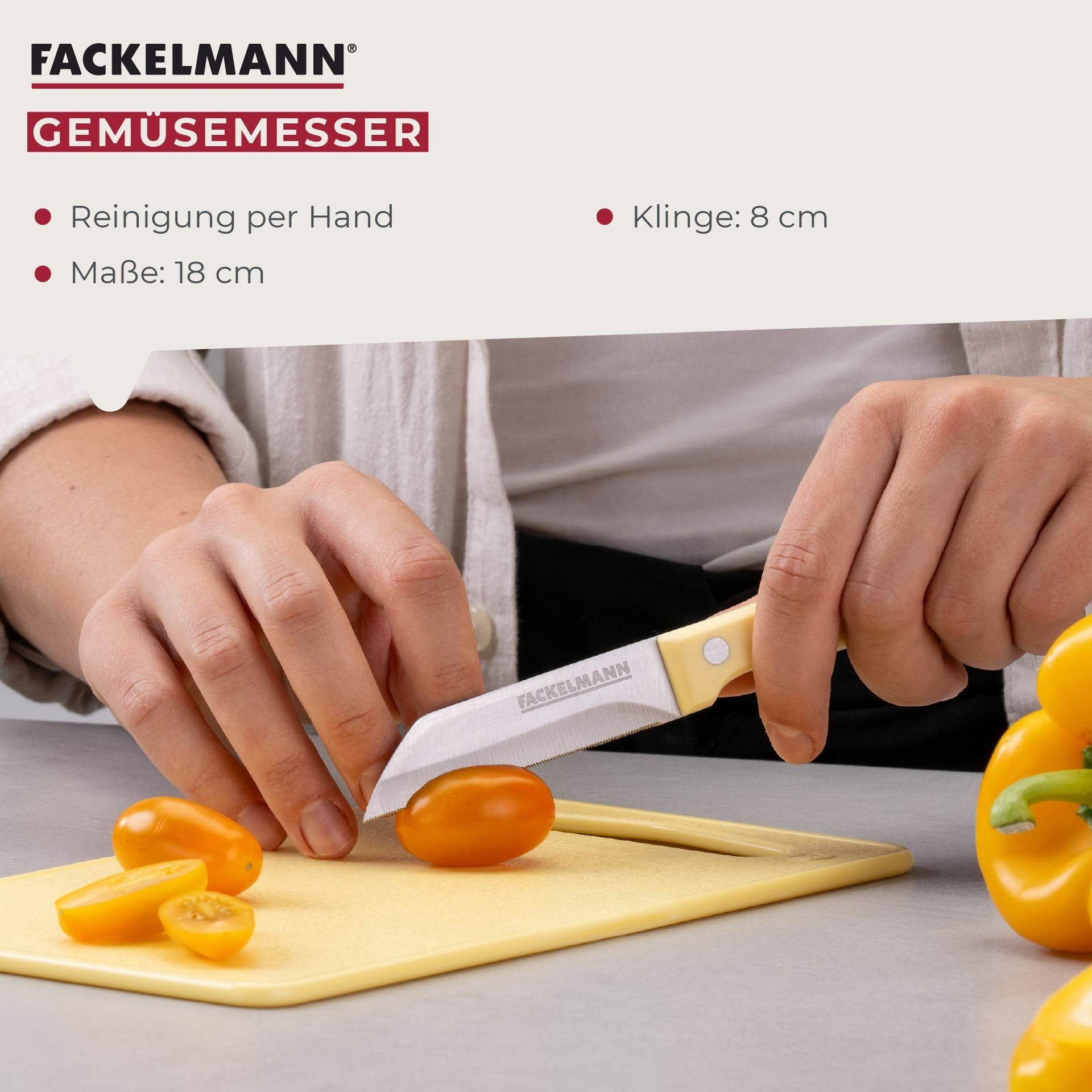 FACKELMANN Gemüsemesser Gemüsemesser, Küchenmesser, Obstmesser, Allzweckmesser, Schneidemesser