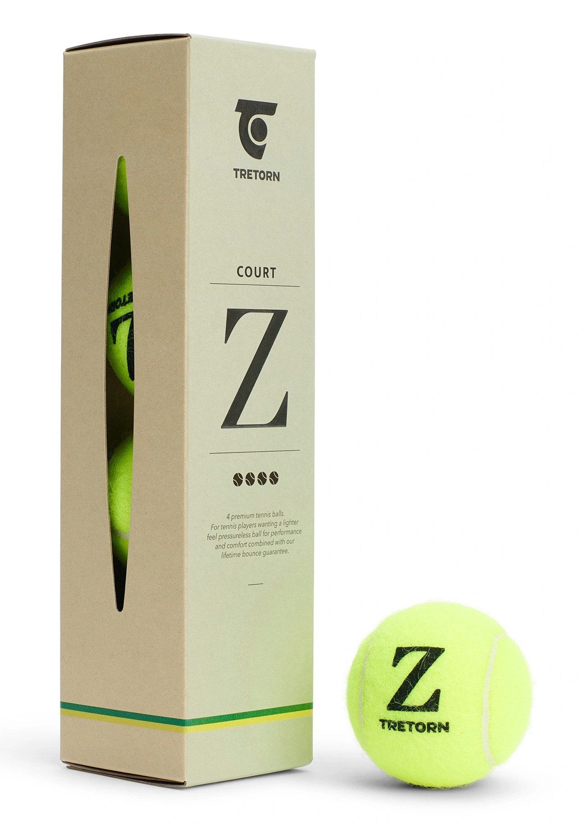 Tretorn Tennisball Trainingsbälle Z Court Training (drucklos) gelb Dose 4er