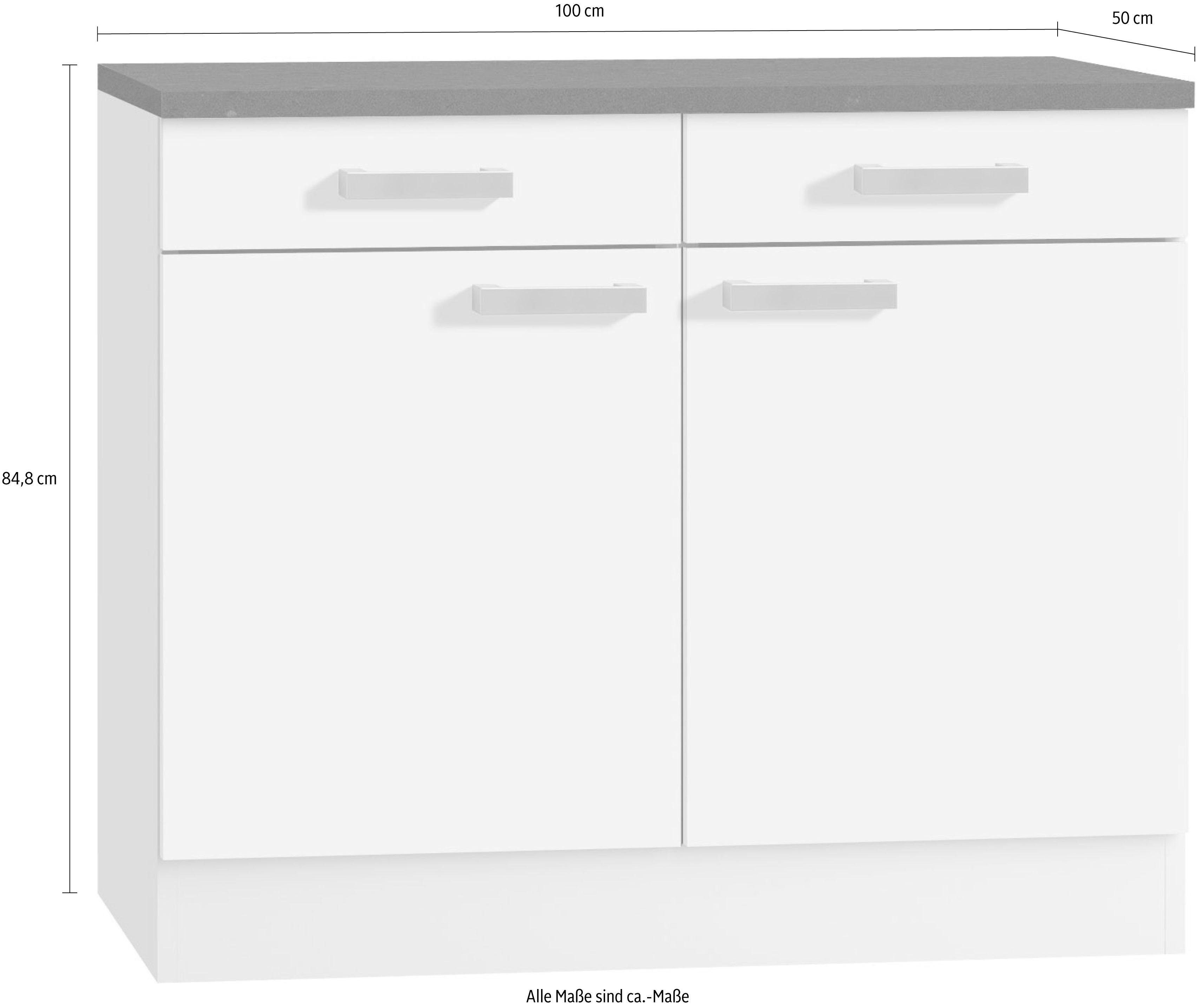 OPTIFIT Unterschrank "Odense", 100 cm breit, mit 2 Türen und 2 Schubkästen, günstig online kaufen