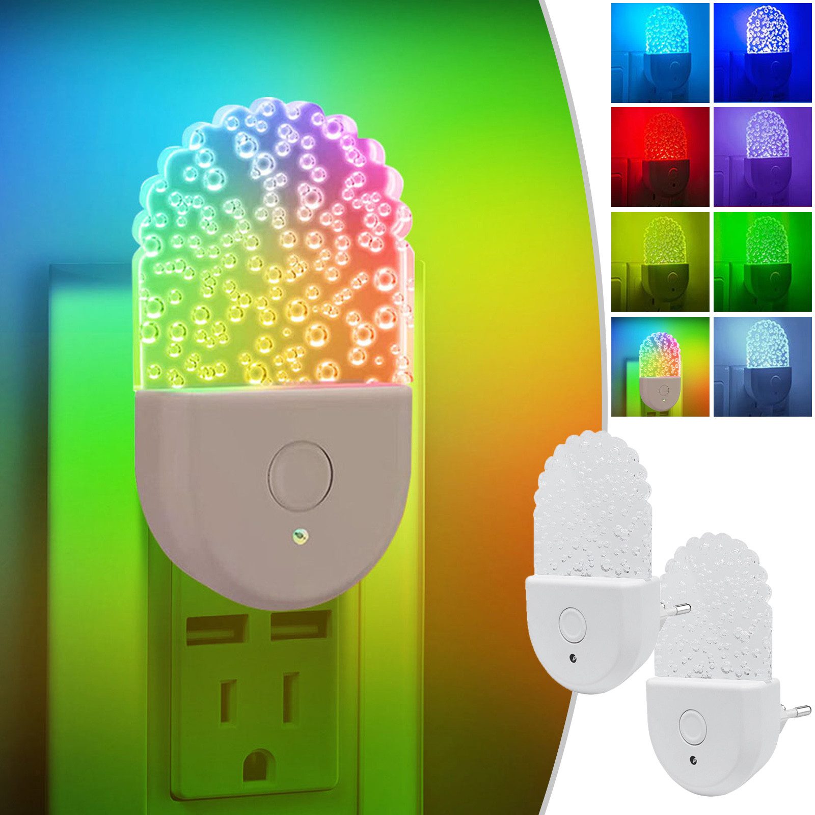 MUPOO LED Steckdosenleuchte RGB Plug in Nachtlicht Steckdosenlicht Dämmerun günstig online kaufen