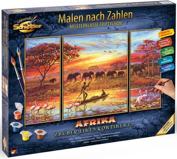 Schipper Malen nach Zahlen Meisterklasse Triptychon - Afrika, Zauber eines Kontinentes, Made in Germany