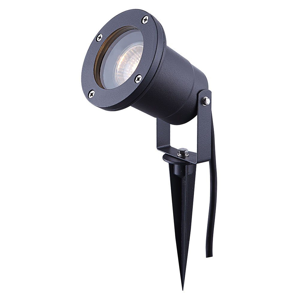 GLOBO LIGHTING Außen-Stehlampe, Leuchtmittel nicht inklusive, Steckleuchte Außenstrahler Gartenlampe schwenkbar Bodenstrahler