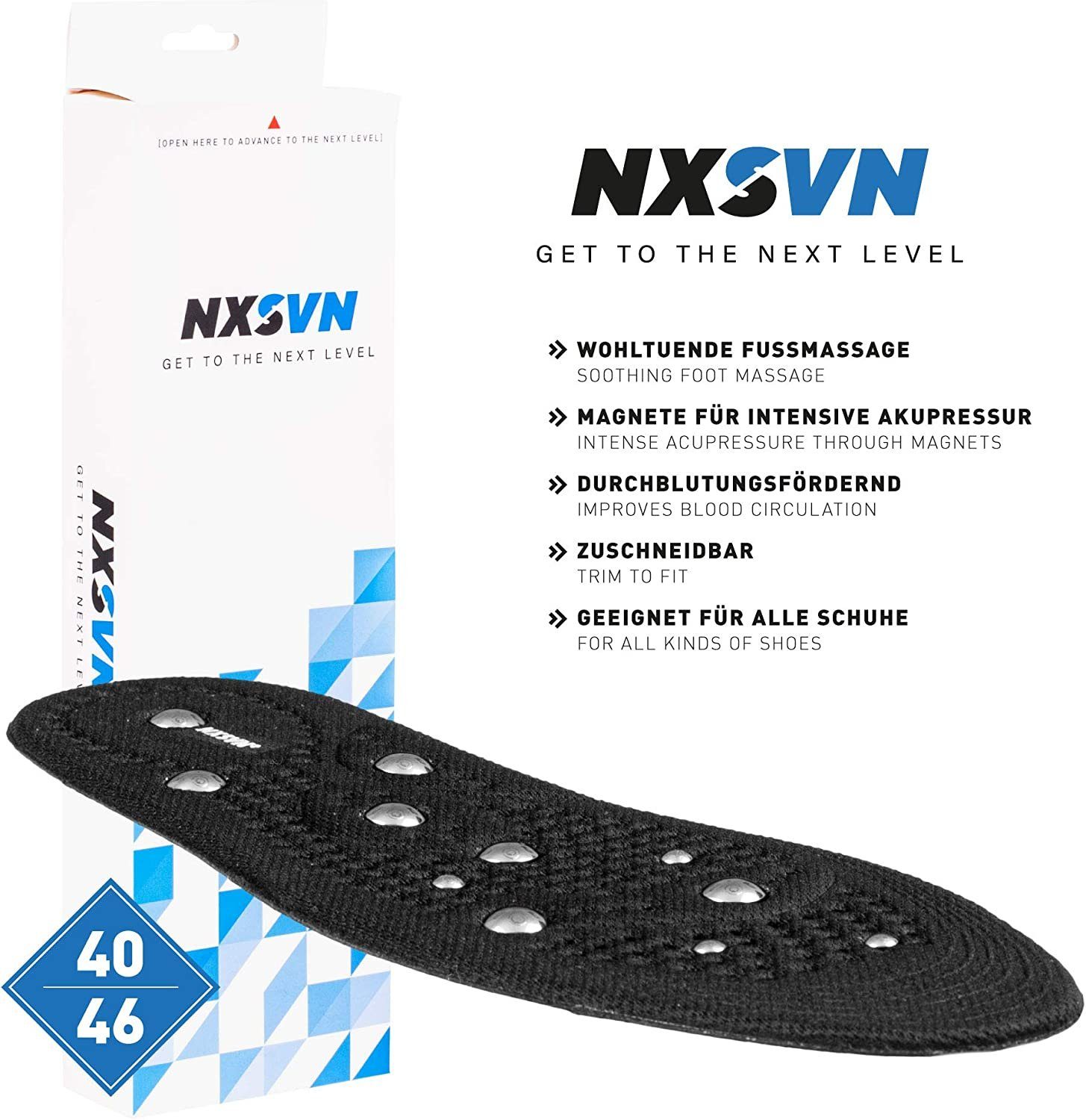 alle NXSVN Rubberneck - Rubberneck Schuhsohlen Einlegesohlen zuschneidbar, geeignet Massage Reflexzonen Magnet Schuharten für Akupressur NXSVN (1-tlg), Einlegesohlen